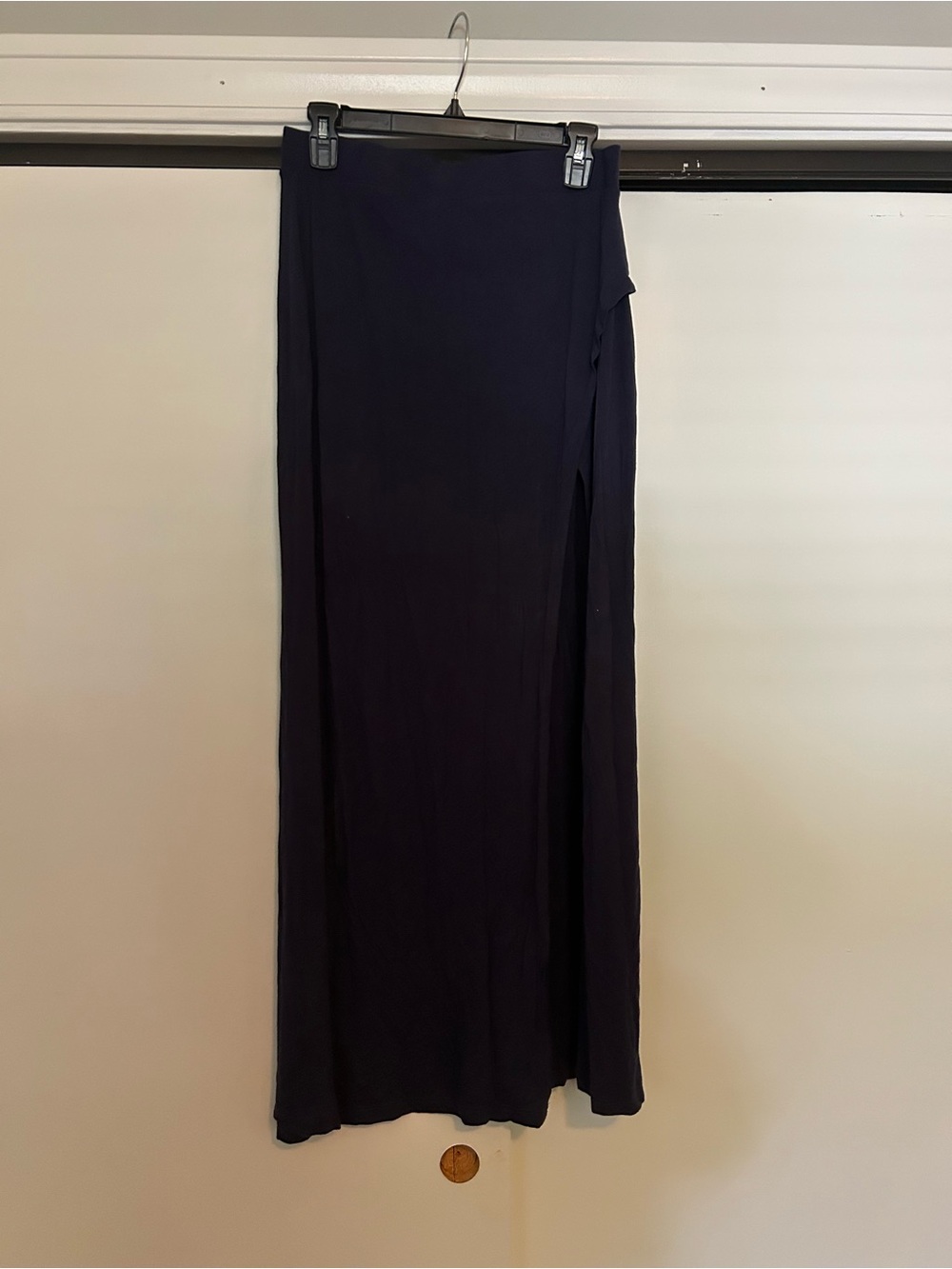 Charlotte Russe Dark Navy Maxi Skirt with Side Slit
